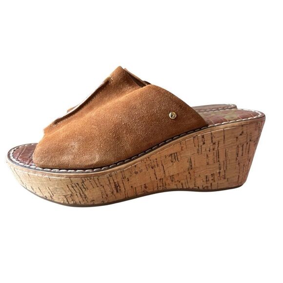 Sam Edelman Ranger Cork Wedge Suede Slip-on Sz 7 boho, Y2K, festival, Hippie, Co - Picture 3 of 9
